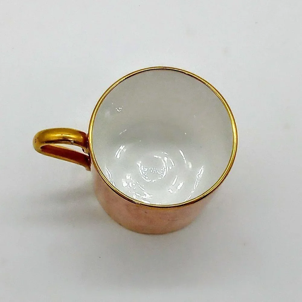 Royal Albert Gossamer Butterscotch Gold Bone China Flat Demitasse Cup Saucer